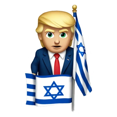 Donald Trump with Israel flag sticker