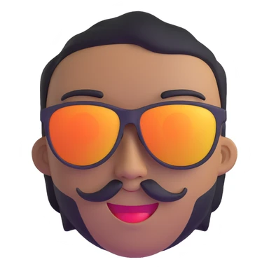 cool face with sunglasses and a smirk sticker