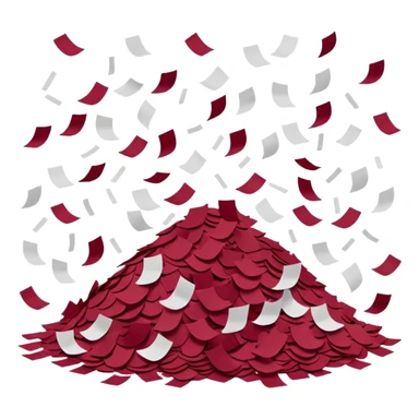 Burgundy and white confetti sticker