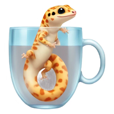 orange leopard gecko in a glass cup sticker