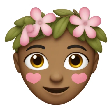 Olive Color heart decorated with pink flowers sticker