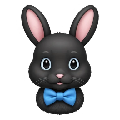 black bunny with blue bowtie sticker