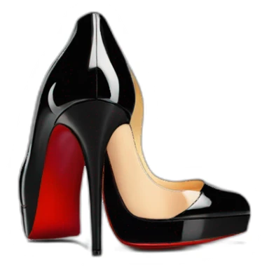 Louboutin Black patent Leather Lady Peep Toe Platform sticker