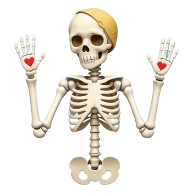 Skeleton with a bandaid on its arm  sticker