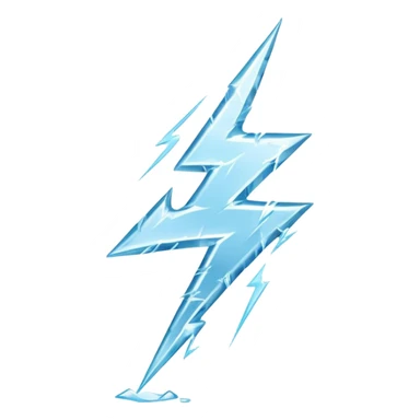 Six sided lightning bolt made of ice sticker