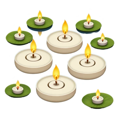 Small tea Candles floating in a pond zen Japanese garden  sticker