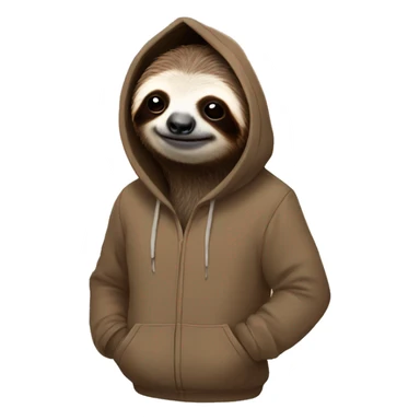Sloth wearing a sloth hoodie sticker