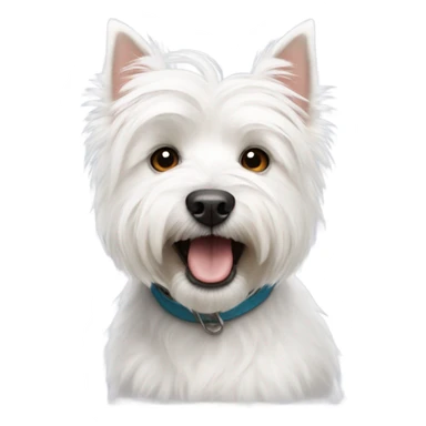 a white westie dog sticker