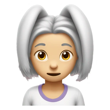 anxious rabbit in leggings, top fluffy sticker