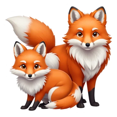 A red fox and an arctic fox sticker