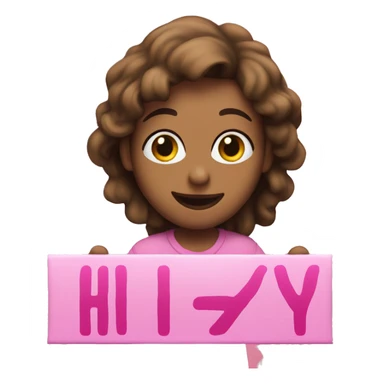 a pink sign that reads “hi izzy”  sticker