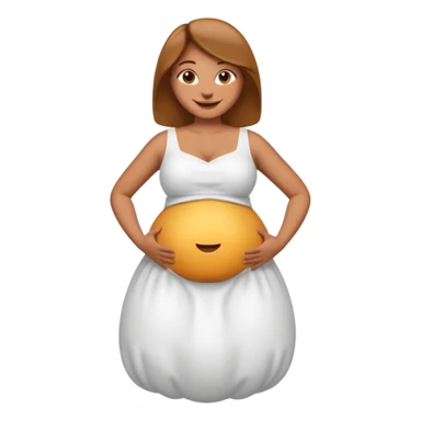  tan skin woman with big inflated belly sticker
