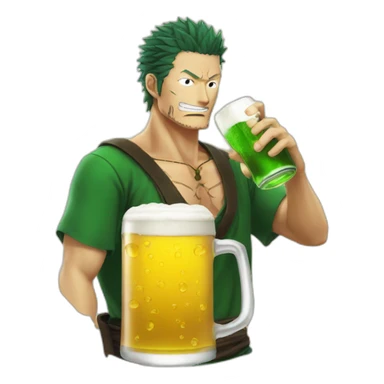 Zoro drink a beer sticker