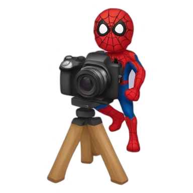 spiderman with photocamera sticker