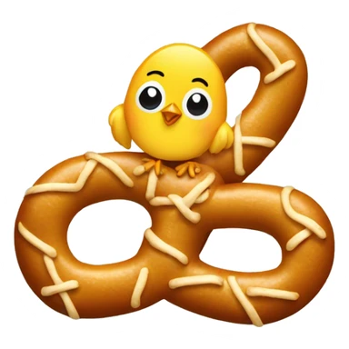 a chick with a pretzel sticker