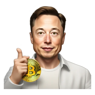 elon musk holding bitcoin sticker