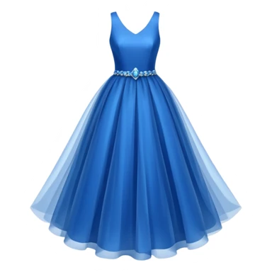 blue dress, isolated, tulle skirt sticker