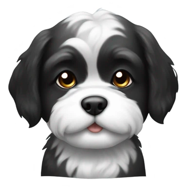 Black and white shitzu puppy sticker