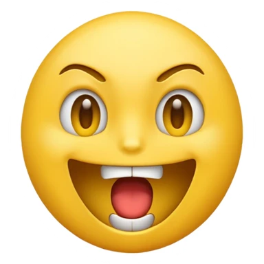 a face with a large opened mouth in emoji of whatsapp style (yellow), not humanized. The ones you generate are strange sticker