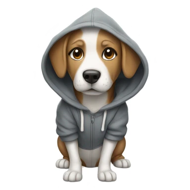 Dog wearing a hoody sticker