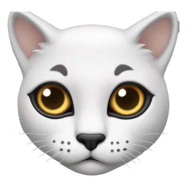 Gatto bianco con macchia nera sulla faccia sticker