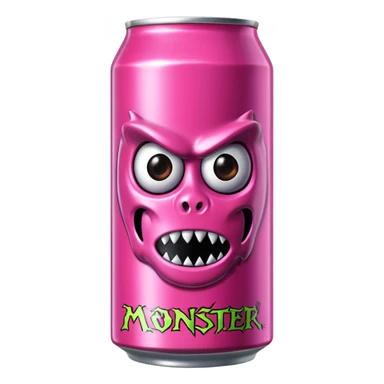 Pink monster energy drink with the logo of original monster company energy drink do not add the face in it just normal monster can  sticker