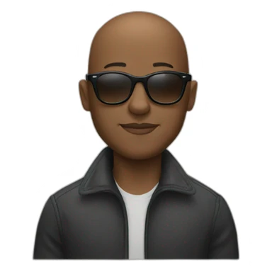 bald black man wearing rayban galsses sticker