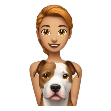Ambre avec un pitbull sticker