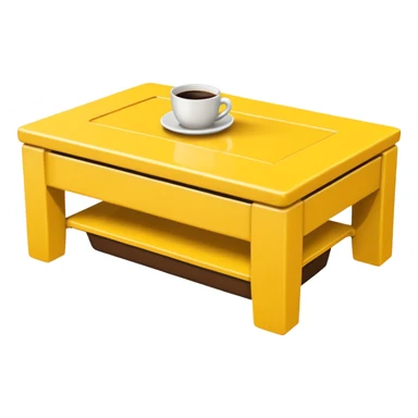 yellow coffe table, coffee on top
 sticker