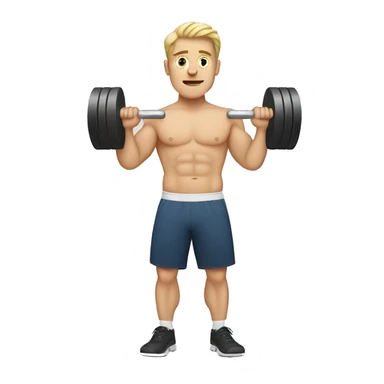 single white man lifting dumbbells sticker