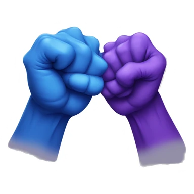 Blue and purple fist bump  sticker