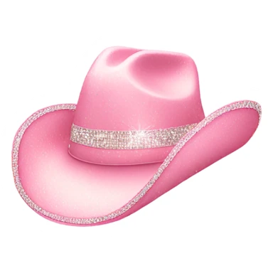 light pink cowgirl hat with sparkles without person sticker