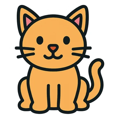 cat color outline icon style sticker