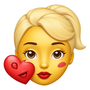Create a yellow emoji that has I love Ayanna on its forehead with a red kiss mark next to the name sticker