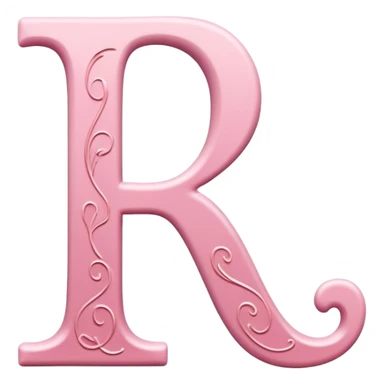Pink, romantic, refined, fancy, letter of the alphabet sticker