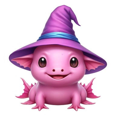 Axolotl wearing wizards hat, ￼￼￼ sticker