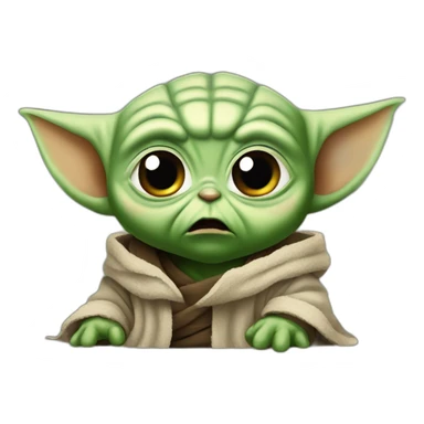 Angry baby yoda sticker