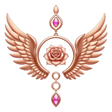 Rose gold wing of the chakra spirituality sticker
