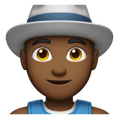 muscular boy with hat sticker