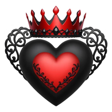goth themed heart with a black lace tiara sticker
