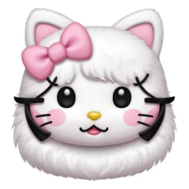 hello kitty with a black bow sticker