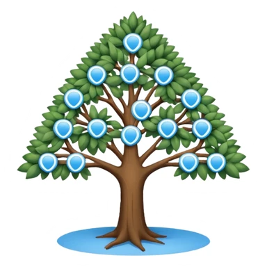 connected nodes forming a simple tree diagram sticker