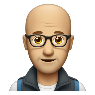 Balding man with glasses  sticker
