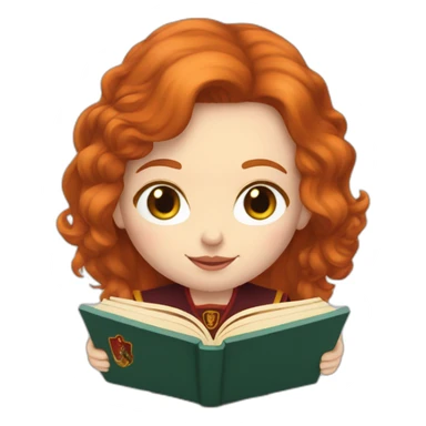 Pale skinned gryffindor Redhead reading a book sticker