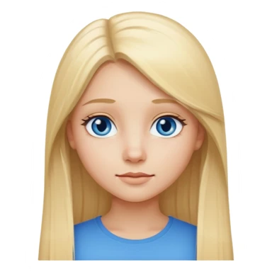 Une fille blonde aux cheveux long lisse et aux petits yeux bleus sticker