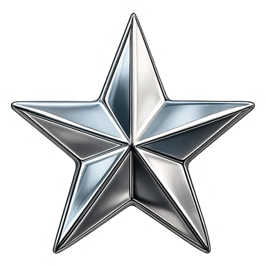 tiny star with a mirror finish, glamorous and stylish, no background sticker