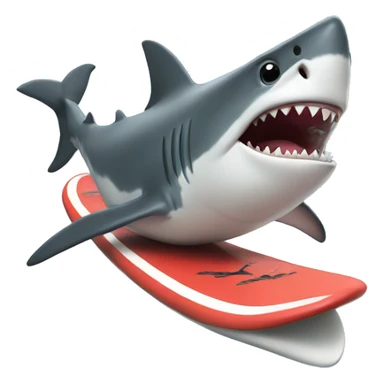 Shark with top hat surfing sticker
