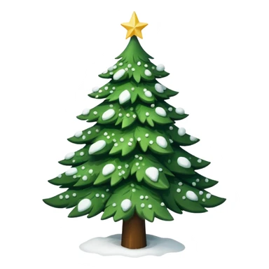Christmas tree with white lights in nature and snow on top sticker