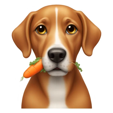 Dog eating a carrot  sticker