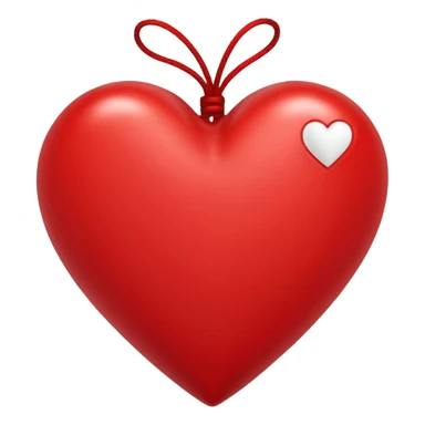 Red heart with white silk strings wrapped around it sticker